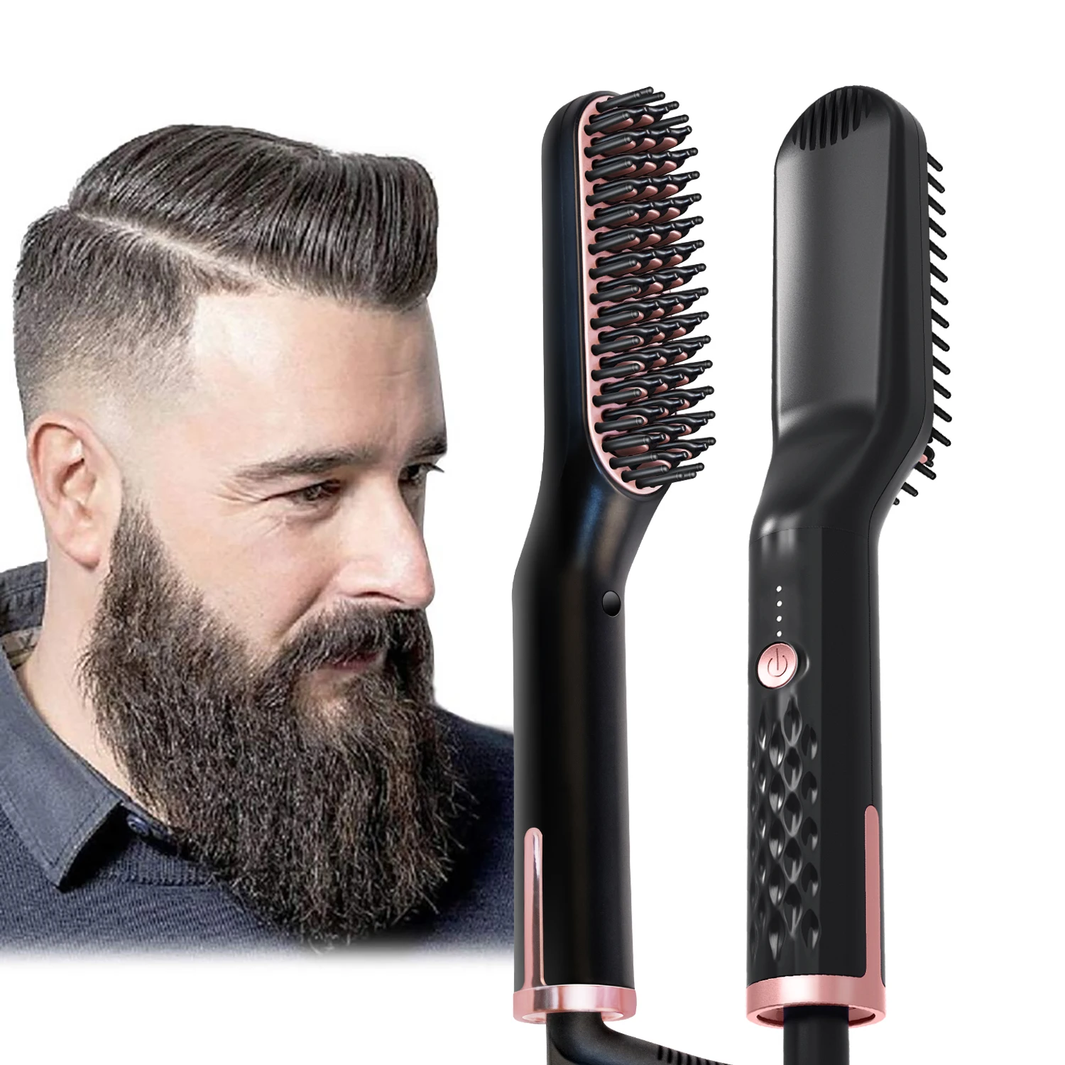 

2019 New Arrival Beard Straightening Comb Electric Hair Straightener Best Gift For Men Beard Care Set, Customized