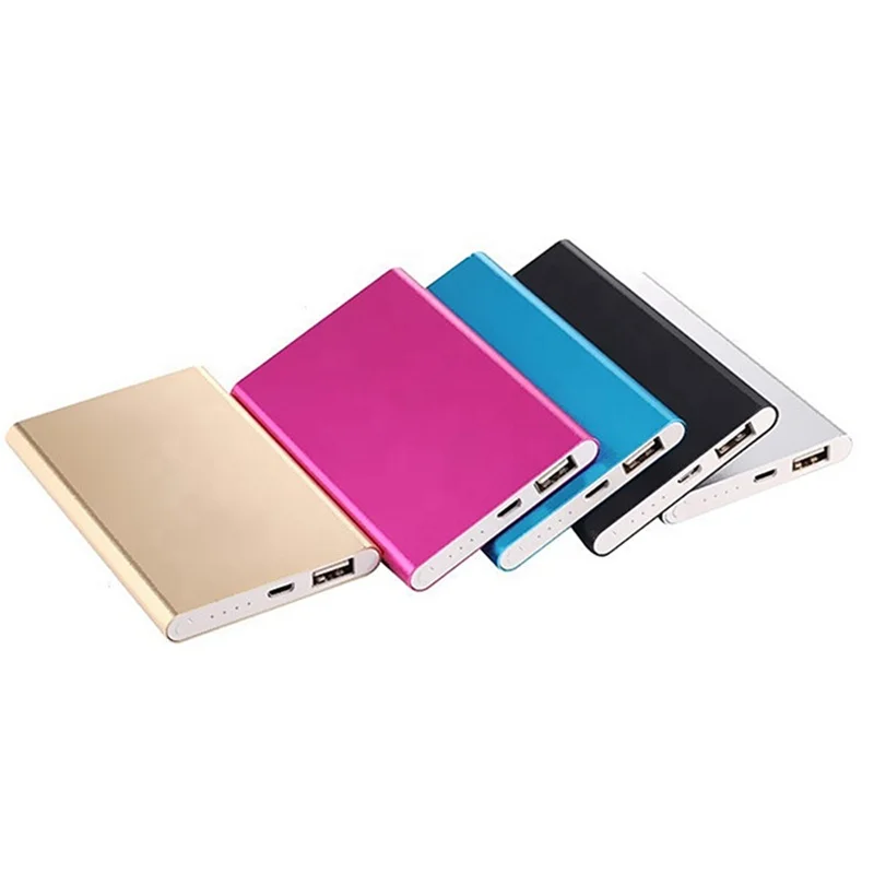 

slim mini Power Bank External Battery portable mobile Chargers Powerbank 5000mah for iphone, Silver, golden, blue, red, purlple, green, oem color