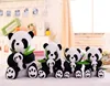 Super cute plush panda with pink bowknot lovely stuffed doll cuddly cartoon animal toy