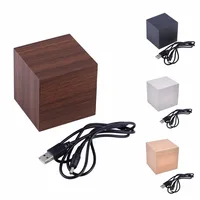 

Zogifts New Arrival Hot Sales Modern Square Colorful Wooden Bamboo Digital Single Face Thermometer Led Alarm Clock