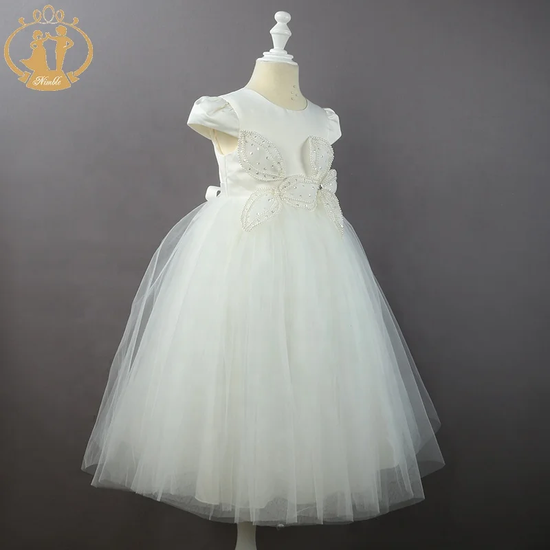 New! White Wedding Girl Dress With Beading Flower Children Pictures For ...