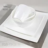 Hot selling new design 16pcs white bone china plate square tableware and dessert plate
