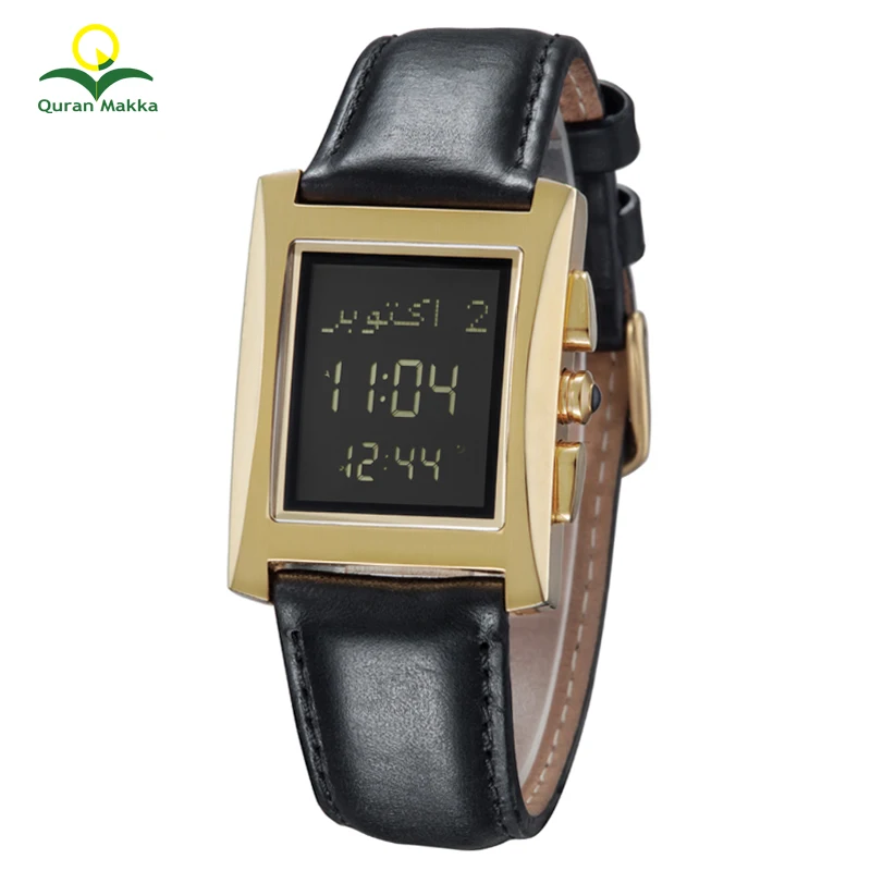 

Alfajr Watch Muslim Azan Wristwatch for Men Prayer, Gold