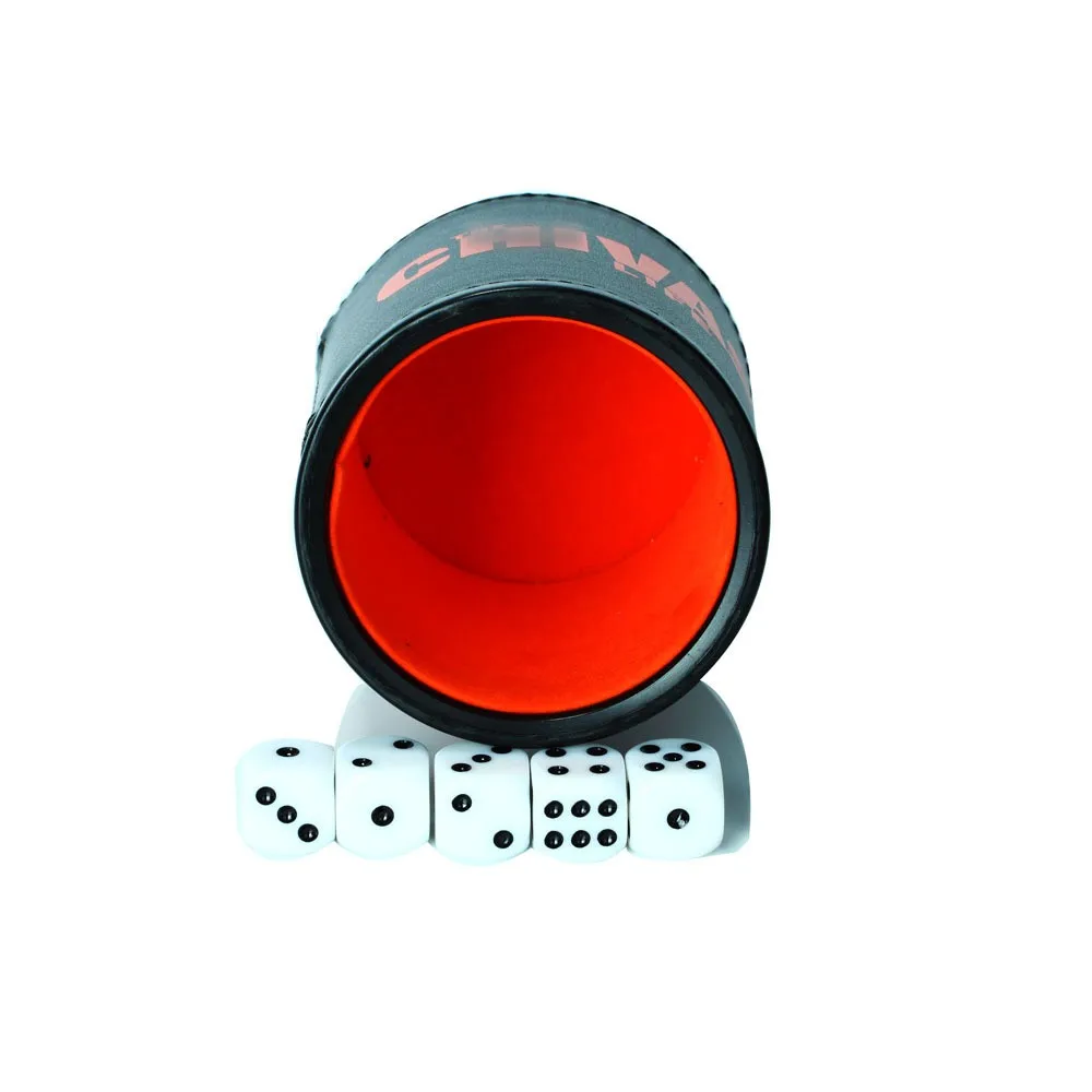 Black Leather Dice Stacking Cup With Orange Felt Buy Dice Stacking