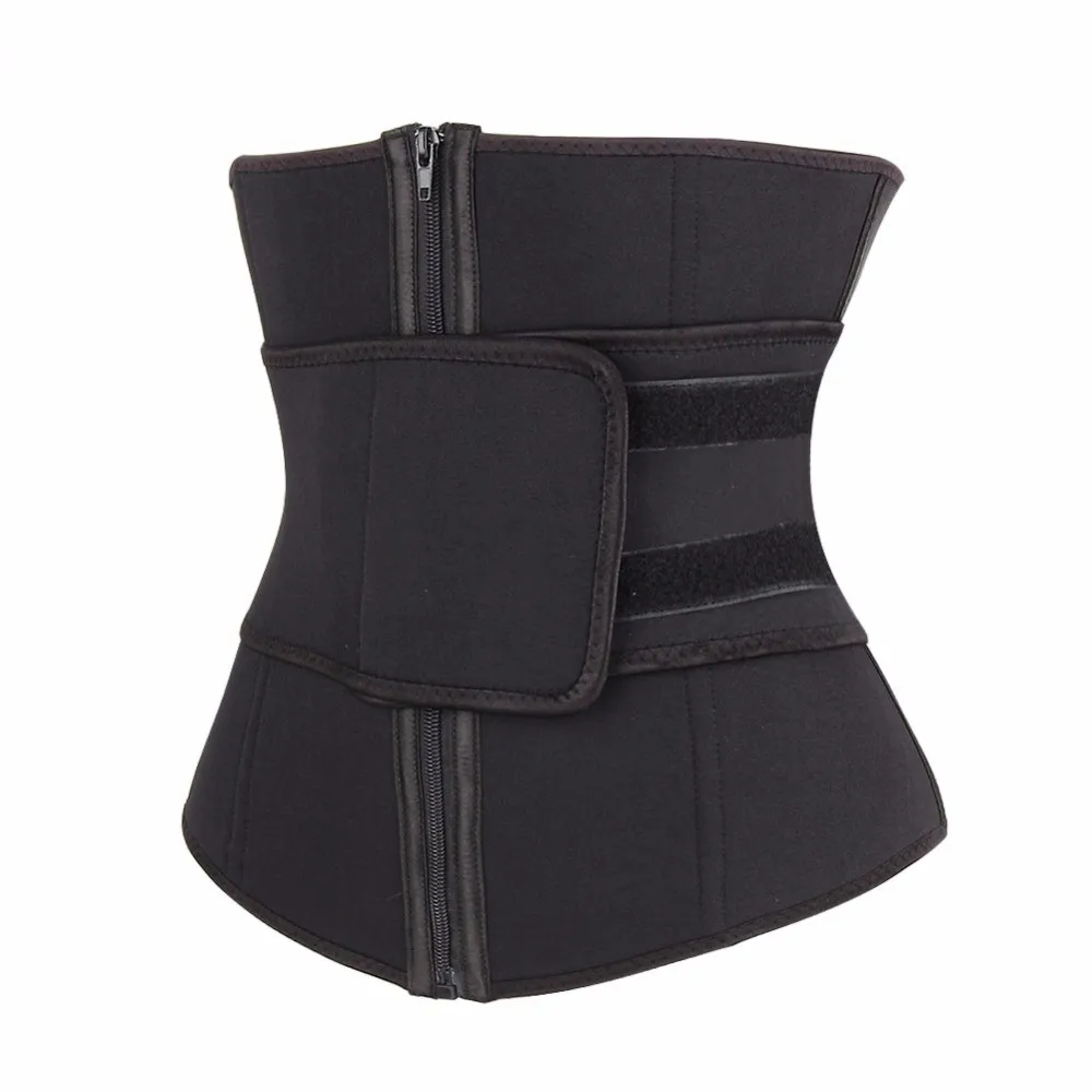 Abdominal Belt High Compression Zipper Waist Trainer Cincher Corset Underbust Body Fajas Sweat Tummy Control Belt