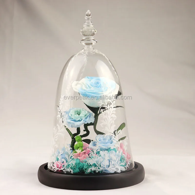 Oem Factory The Beauty And Beast Rose In Glass Dome Bell Forever