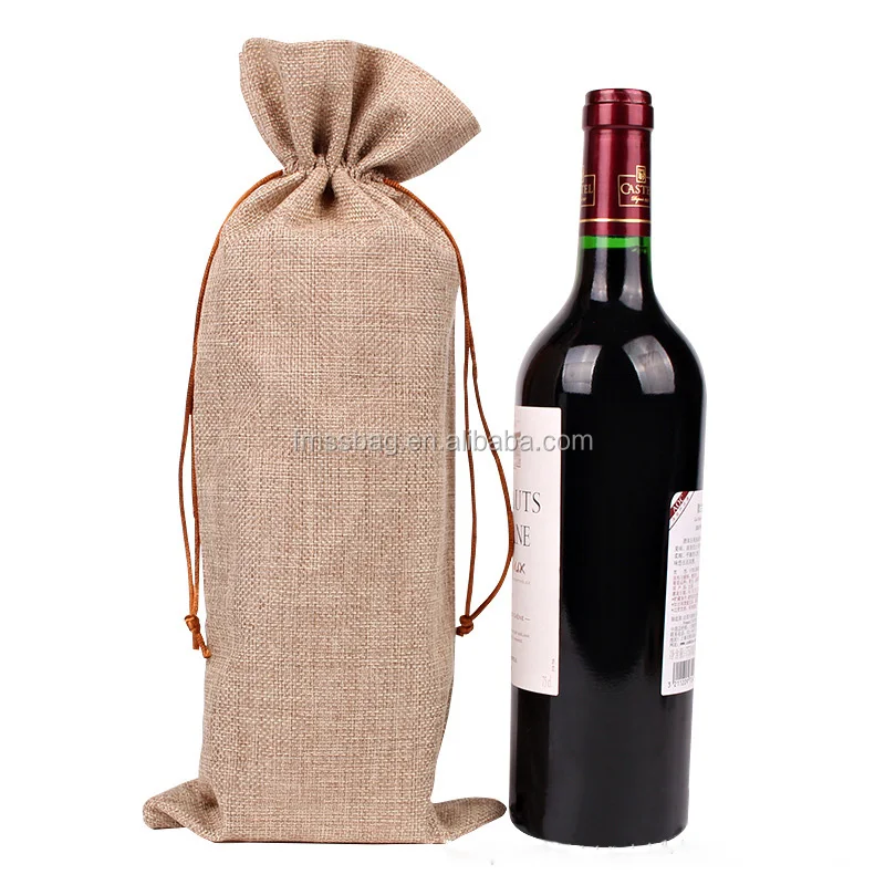 

2016 New Design Jute Reusable Promotional Wine Bag for Christmas, Natural color