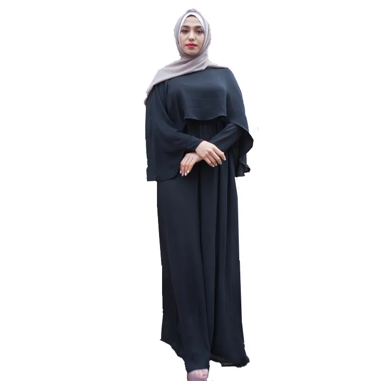 

New Trendy Maxi Burka Abaya Muslim Women Daily Cape Dress Modern Fashion Moroccan Abaya, Black;nude