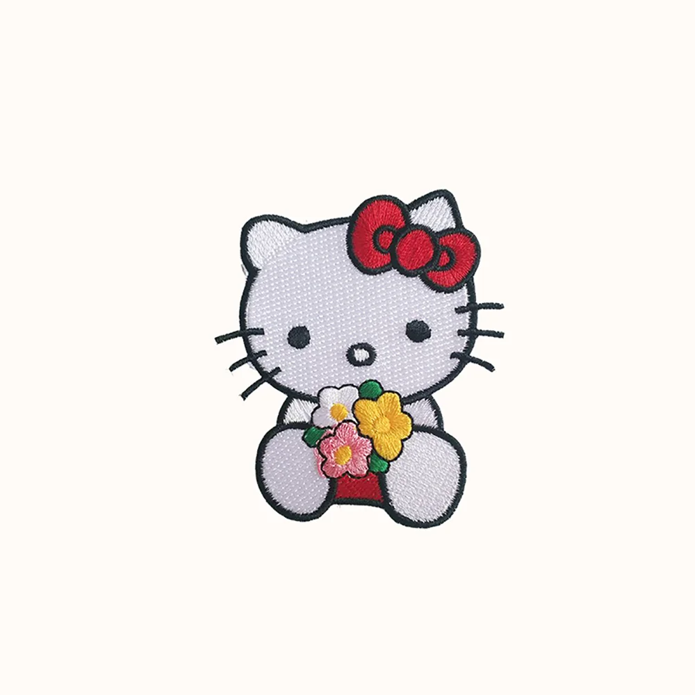 

Lovely Cat Design Embroidered Custom Embroidery Patch, As picture