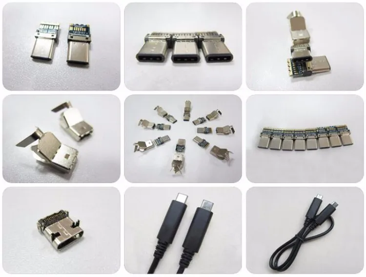 Usb 3.1 Plug Type C Male Connector 24pin Vertical Smt Usb C Receptacle