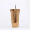 Insulated stainless steel tumbler 16oz Double Wall Tumbler with Straw Insulated Coffee Cup with steel straw