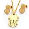 Wholesale Customized Party Hawaii Style Pineapple Design Stainless Steel Jewelry Set For Girls DES123