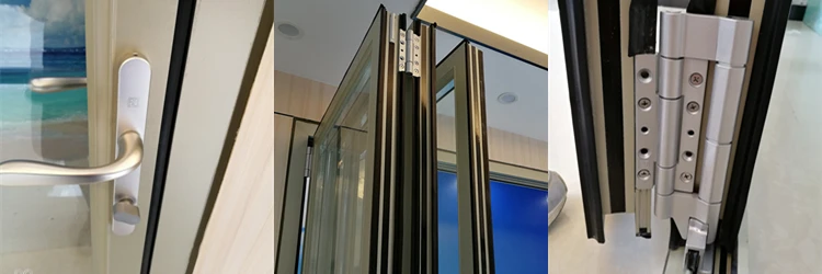 customize accordion doors aluminum alloy glaze bi folding door