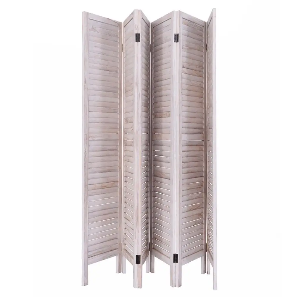 Gros 4 Panneau en bois à lamelles Room Divider Home Confidentialité écran Séparateur partition