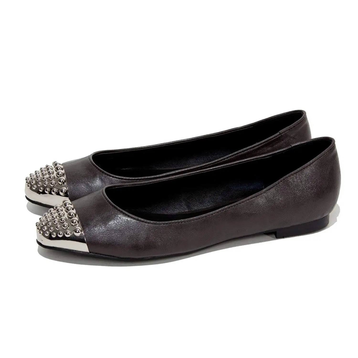 black studded ballet flats