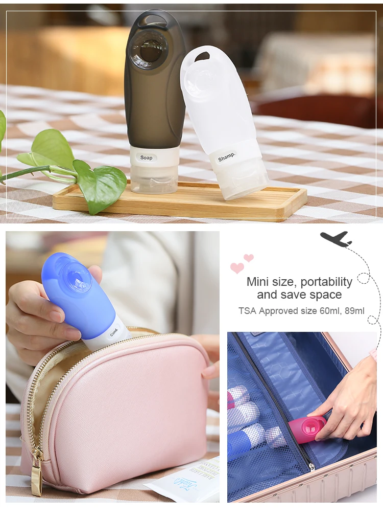Tb02 Leak Proof Travel Bottle Kit,100 Ml Travel Bottle Silicone