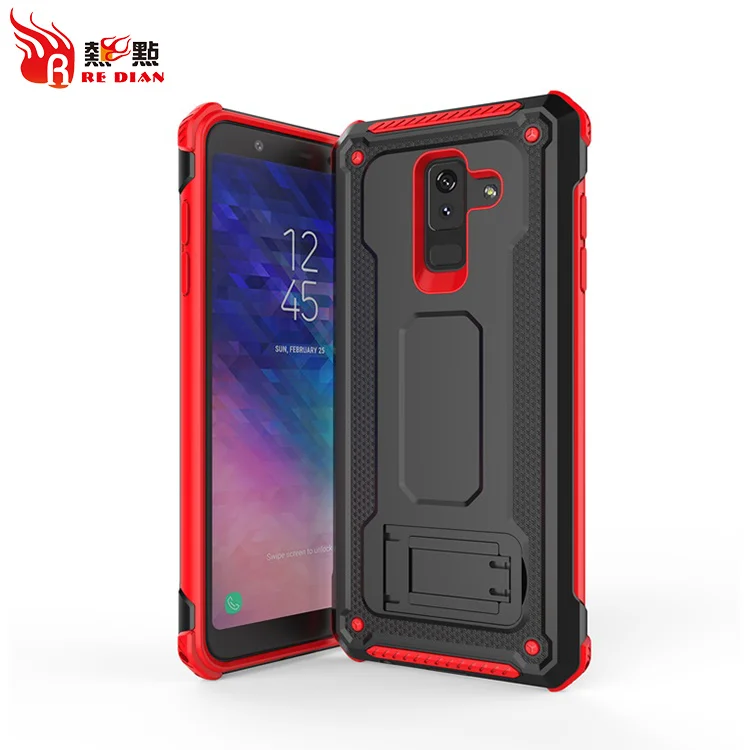 

2018 new arrival hybrid smart phone case for samsung galaxy a6 plus hybrid hard case kickstand, Can be customized