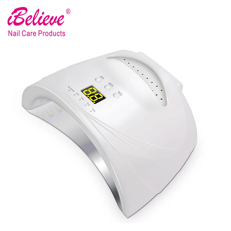 

2019 iBelieve new 48w battery recchargeable nail led lamp cordlless nail lamp, White;gold