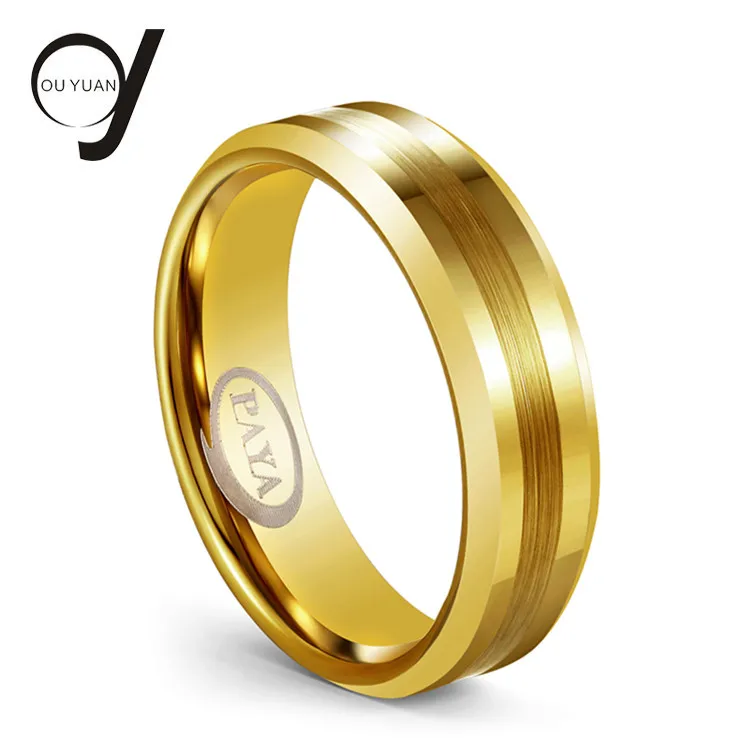 Fine Jewelry Supplier Cheap Price Tungsten Carbide Steel Gold Plated