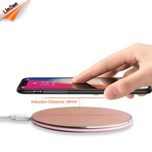 WP110 Fast Charging Pad Aluminum Alloy New Technology Wireless Charging Pad, Qi Wireless Desktop Charger For Iphone 8