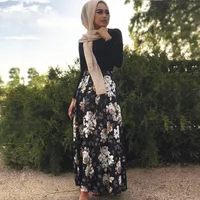 

New arrivalfloral satin skirts for muslim women islamic skirts