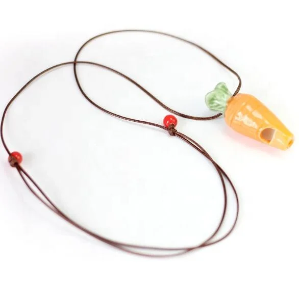 

Fashion Porcelain Ceramic Radish Conch Whistle Pendant Necklace String, Picture show