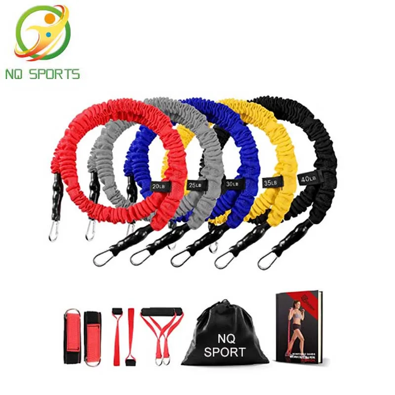 

Exercise Elastic Bands Set, Resistance Tubes Heavy Duty Protective Nylon Sleeves Anti-Snap Fitness, Can be customized