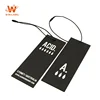 Custom Printed Logo Black Thicker Card Design China Garment Cloth Apparel Hang Tags with Bullet String