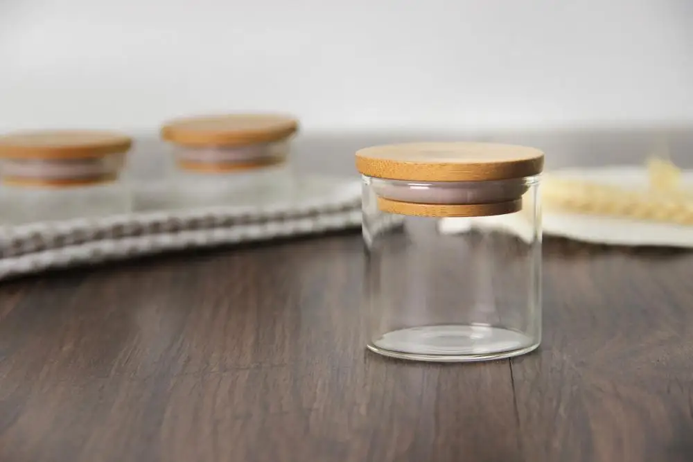 Mini Bamboo Lid Small Spice Jars 2 Oz,Small Spice Jars Bulk,Small Spice