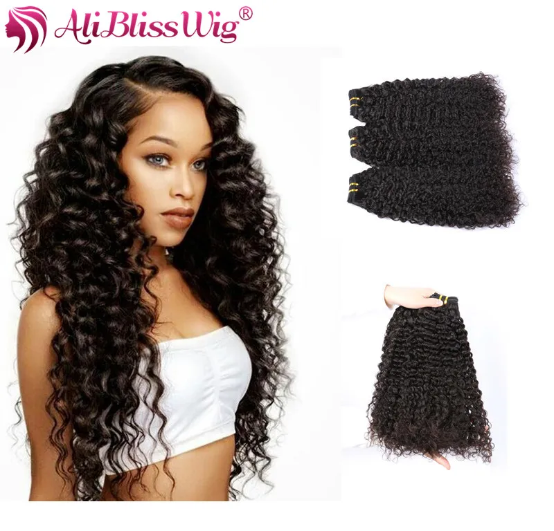 

High Quality of Weft Virgin Brazilian Human Hair Weave Bundles Natural Color Deep Curly 100% Human Hair Weaving Extension, Natural brown