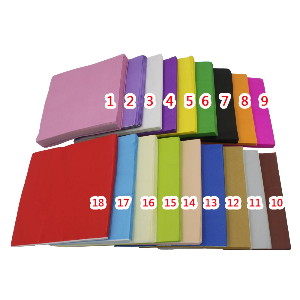 

Solid Color Paper Napkin Festive & Party Plain Tissue Serviette 33*33cm Or Custom Napkins