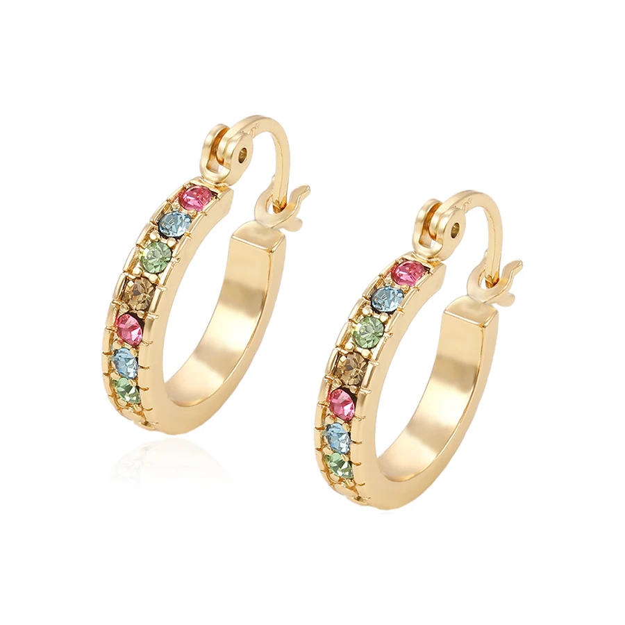 

21683 xuping Christmas Promotion Earrings wholesale simple designed gold plated hoop earrings