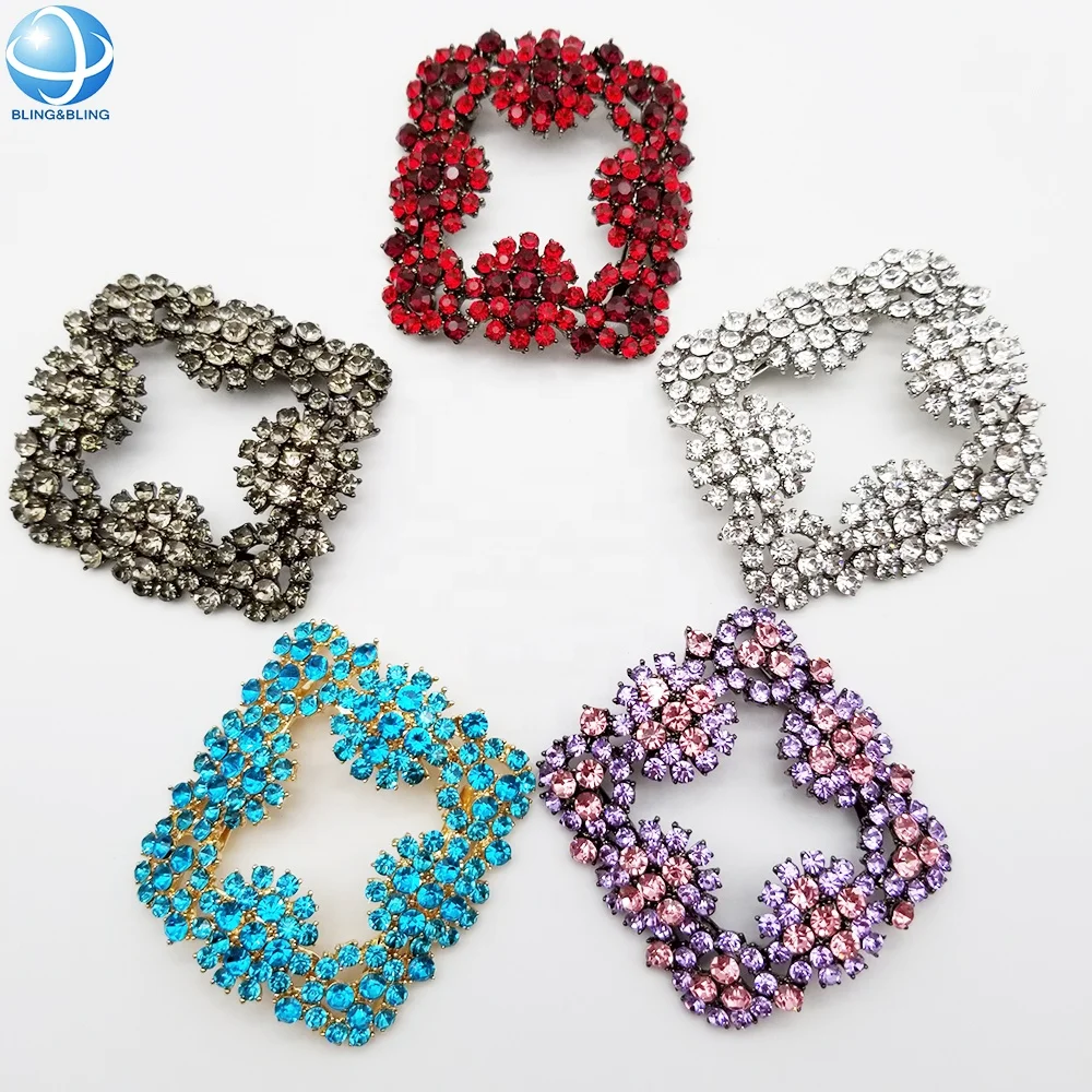 

Factory custom removable rhinestone shoes buckles crystal shoe clip for ladies shoes accessories