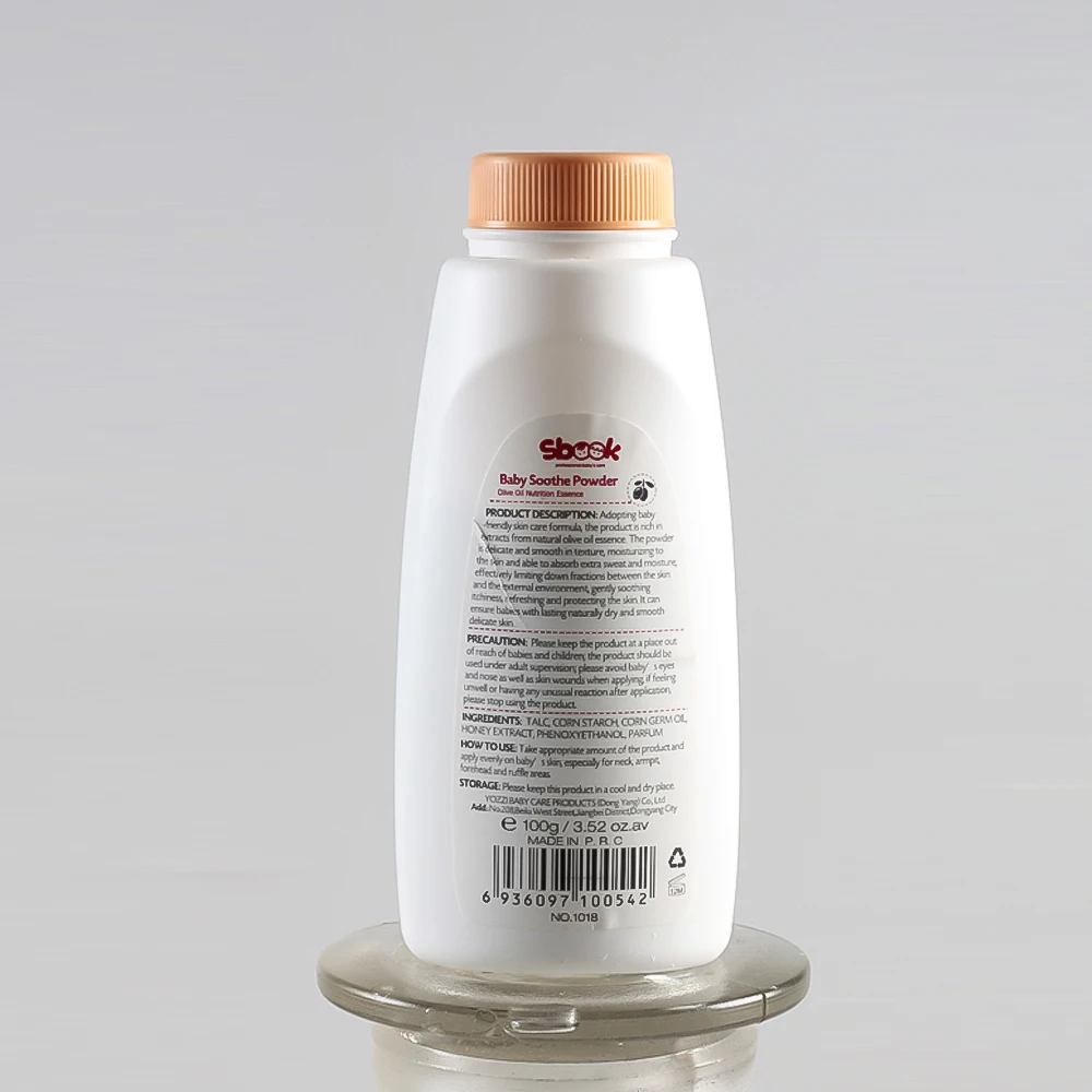 
high quality sbook baby powder talcum powder bottles 