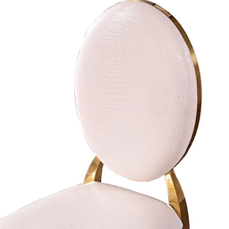 Popular Modern PU stainless steel frame gold Silver dining chair for dining room