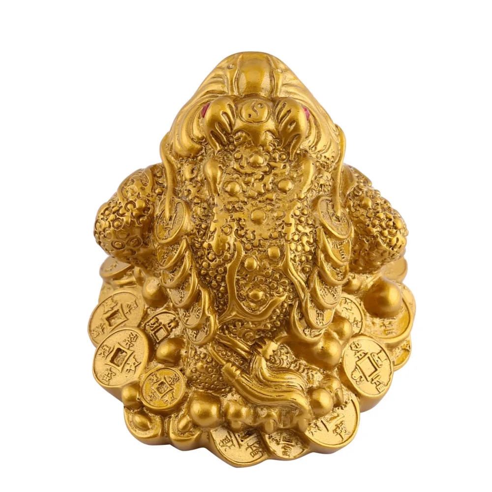 mkki Feng Shui Money Lucky Fortune Wealth Chinese Frog Toad Coin Home Office Decoration Tabletop Ornaments Good Lucky Gifts 
