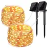 Solar String Lights100 LED Solar Fairy Lights Copper Wire Lights Waterproof Outdoor String Lights for Garden