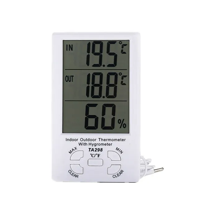 

Wall mounted probe Super LCD temperature humidity meter thermometer max min probe Indoor Outdoor digital ce thermo hygrometer