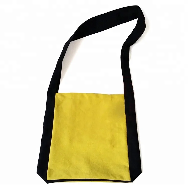 定制黄色交叉身体肩帆布吊带包