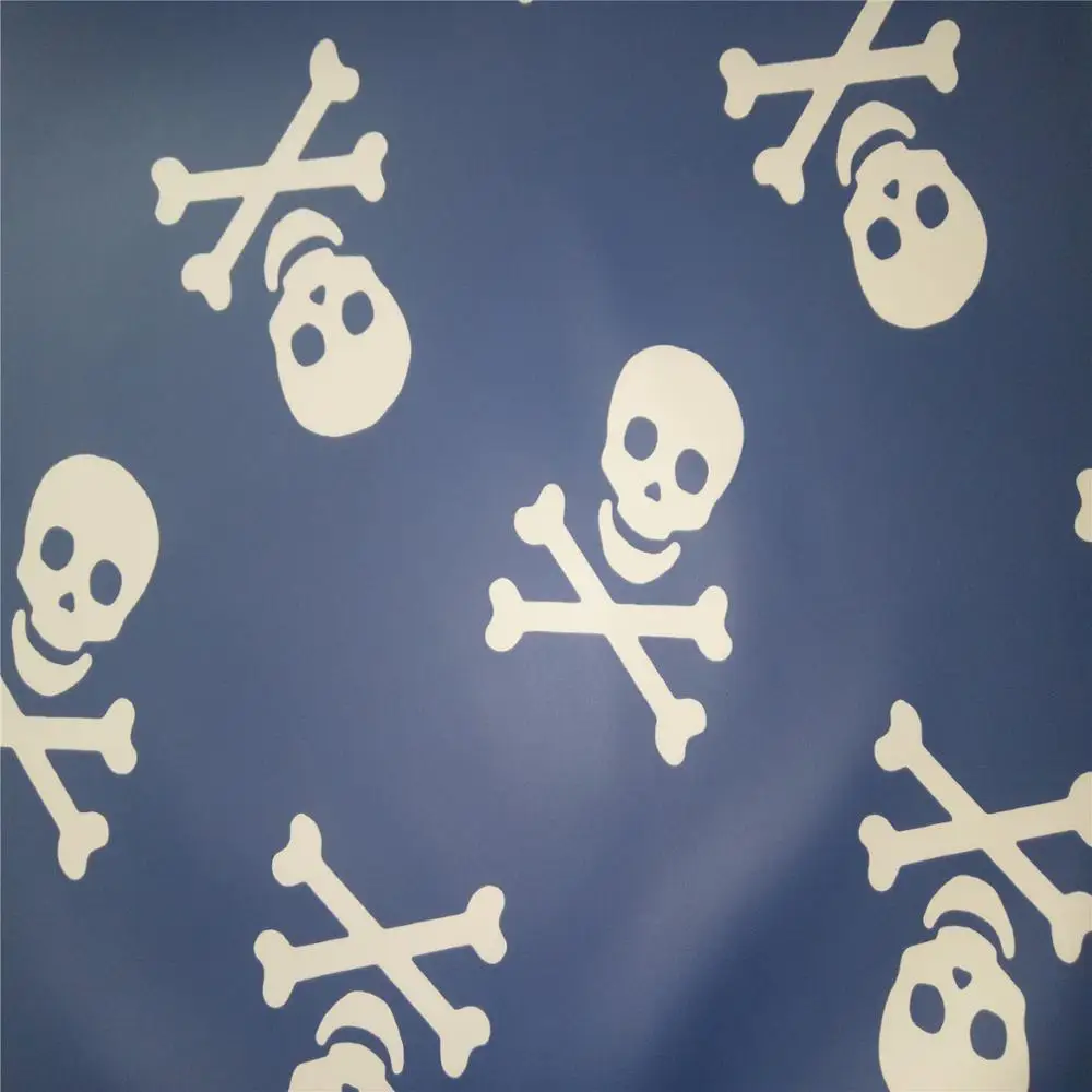 
New Skullcandy design blue color 100%Polyester Tear-Resistant and waterproof Release Paper woven fabric 