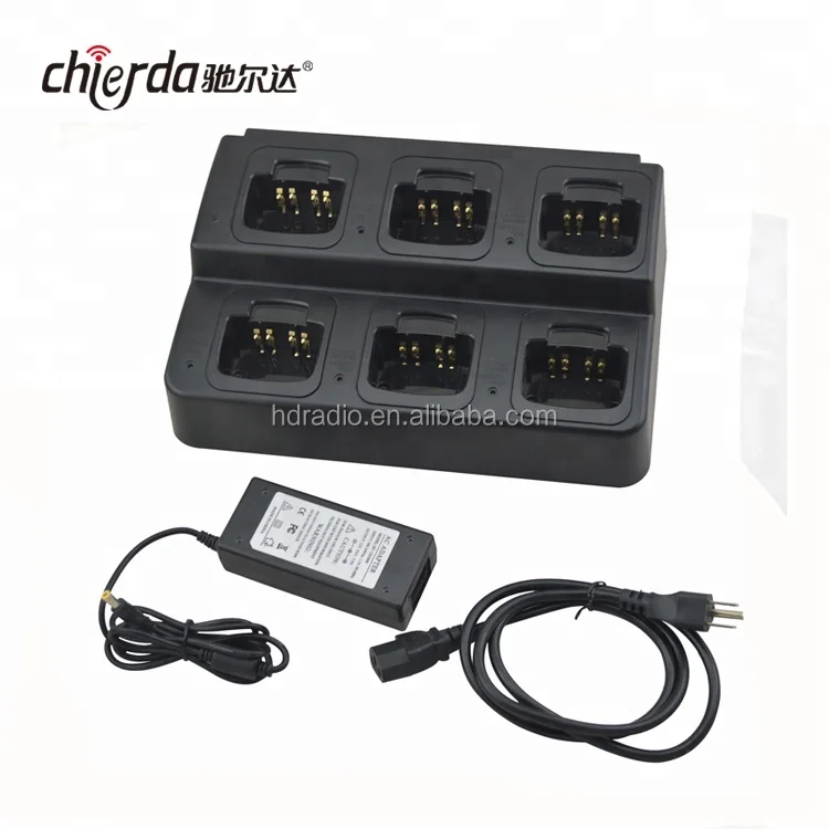 

Two way radio 6-Way Multi Unit Desktop Rapid Charger Ham Radio Battery Charger, Black