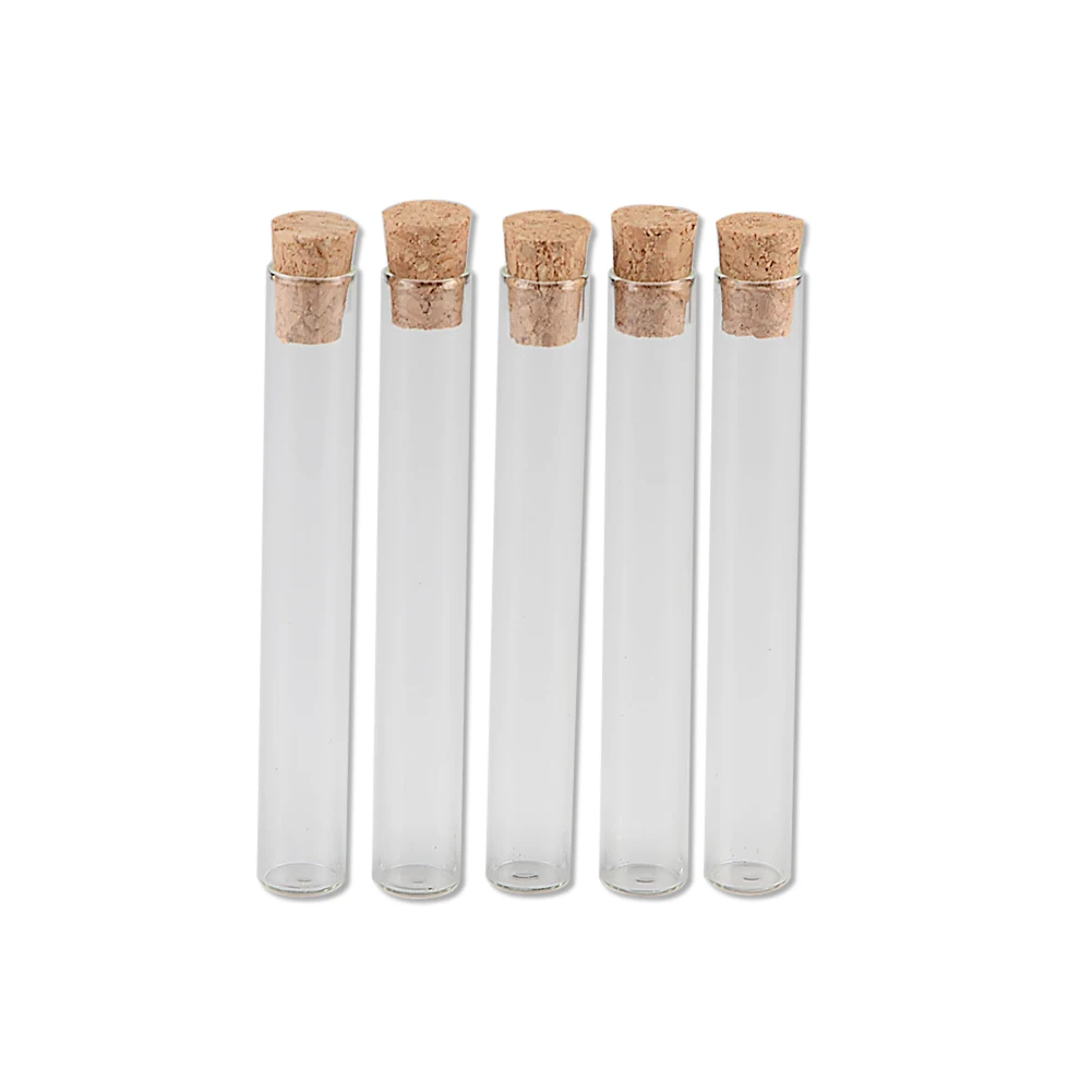 4ml 10x75mm Small Glass Test Tube Vials Jars With Corks Stopper Empty Glass Transparent Mason