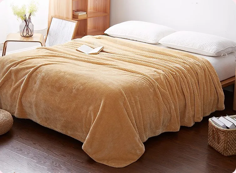 100% polyester soft coral fleece sherpa blanket double ply thick fleece winter blanket