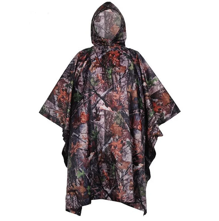 

Waterproof Riding Poncho Camouflage Hiking Tactical Raincoats, Cp;jungle camouflage;maple leaf bionic