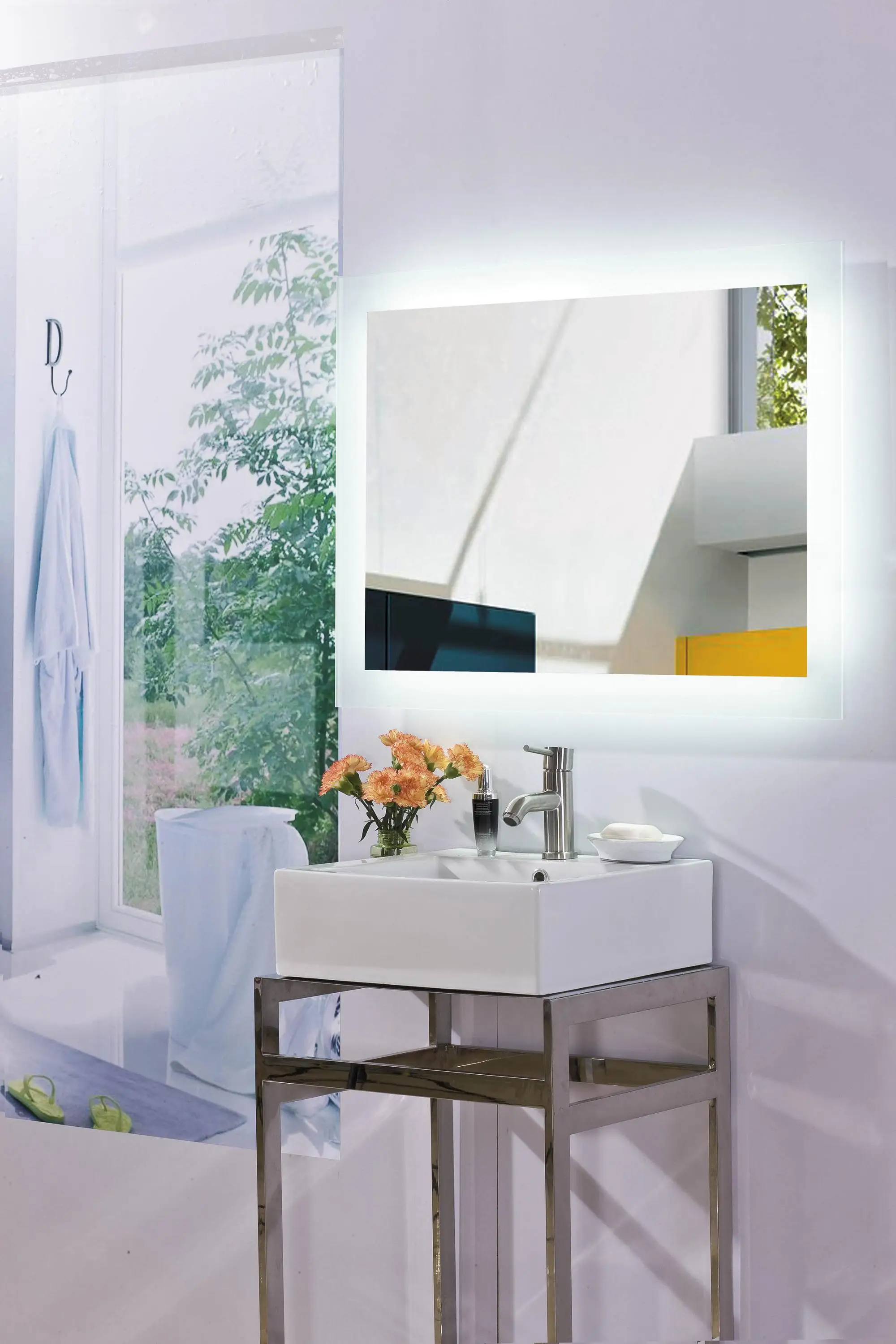 CE IP44 RoHS approved 5mm environmental protect frameless LED Bathroom Mirror