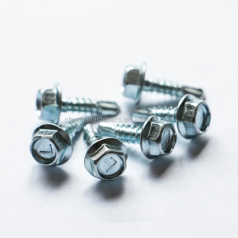 
recessed hex washer head self drilling screw ANSI 14x1 