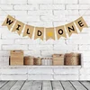 WILD ONE Jute Burlap Banner Flag for Baby Shower Girl 1st Birthday Party Decoration Kids