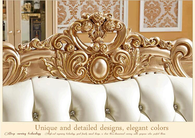 high quality European antique living room sofa furniture genuine leather set p10095