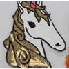 2018 New Design Fashion Custom Patch Horse Unicorn Sequin Embroidery Applique Patch Sew or Iron On Patch