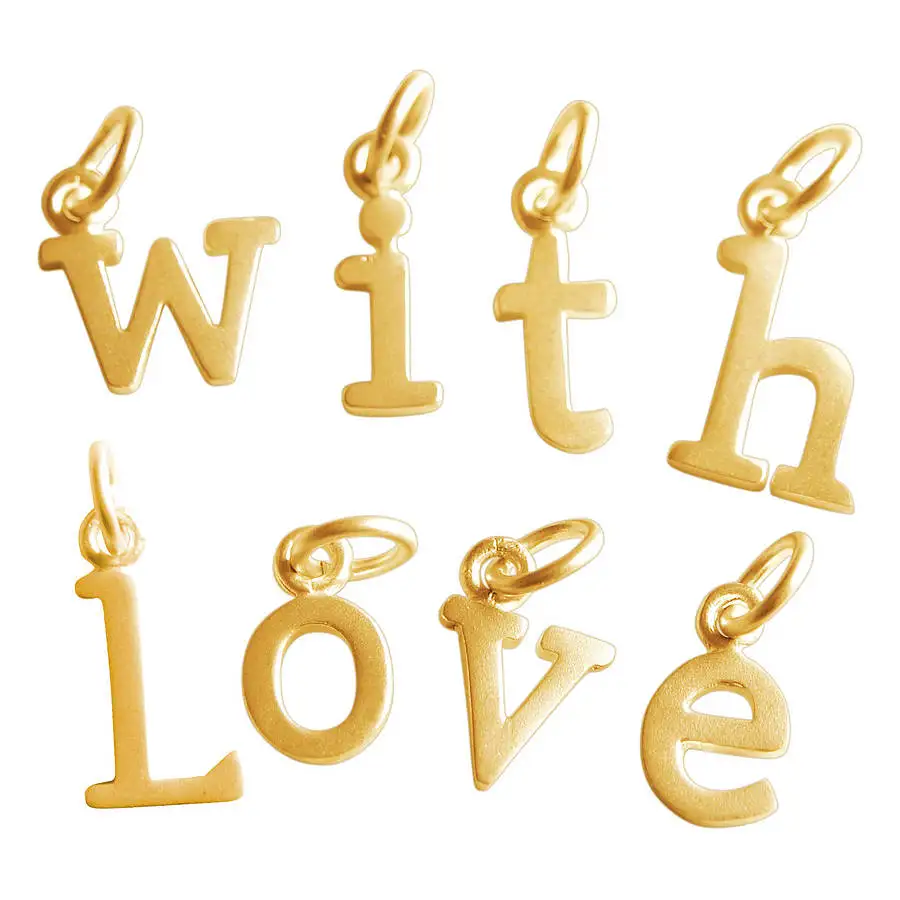 Gold Color Single Initial Custom Letter Stainless Steel Charms